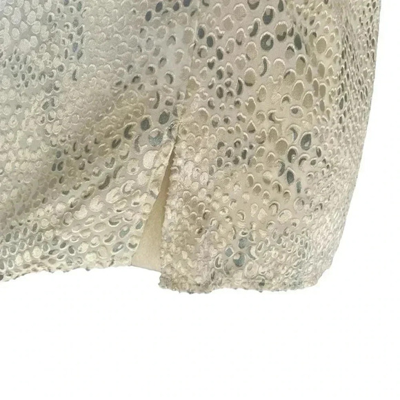 Etcetera Ruffle Sleeveless Animal Print Neutral Top Women Blouse Size 2 - Picture 5 of 7